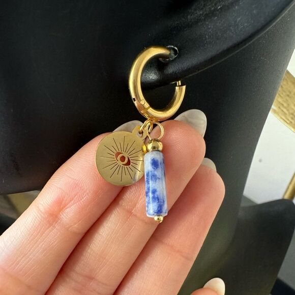 Bohemian hoop earrings N535 - Picture 4 of 4